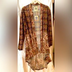 Boutique mixed media duster/kimono